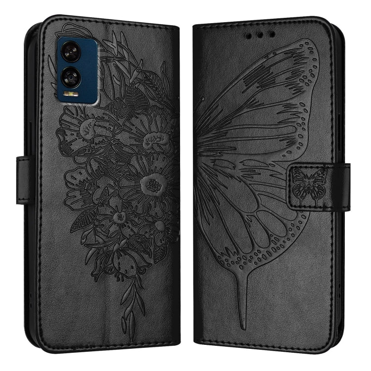 For BLU View Speed 5G Embossed Butterfly Leather Phone Case
