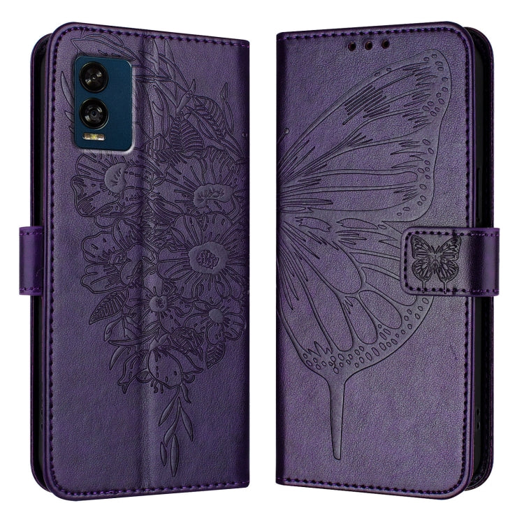 For BLU View Speed 5G Embossed Butterfly Leather Phone Case