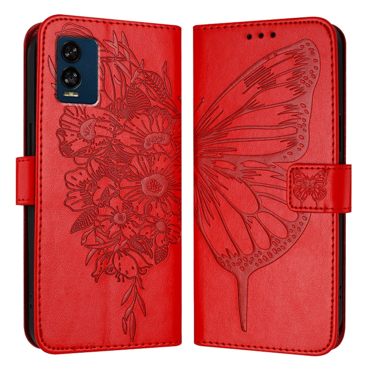 For BLU View Speed 5G Embossed Butterfly Leather Phone Case