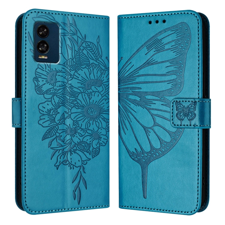 For BLU View Speed 5G Embossed Butterfly Leather Phone Case