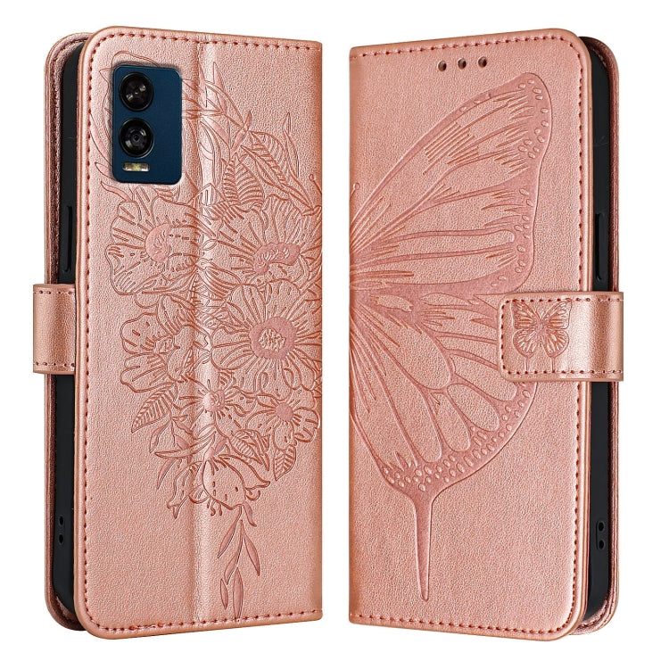 For BLU View Speed 5G Embossed Butterfly Leather Phone Case