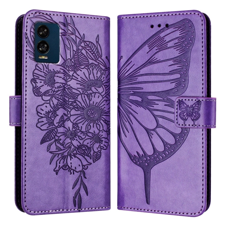 For BLU View Speed 5G Embossed Butterfly Leather Phone Case