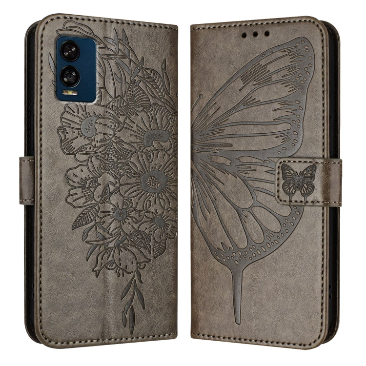 For BLU View Speed 5G Embossed Butterfly Leather Phone Case