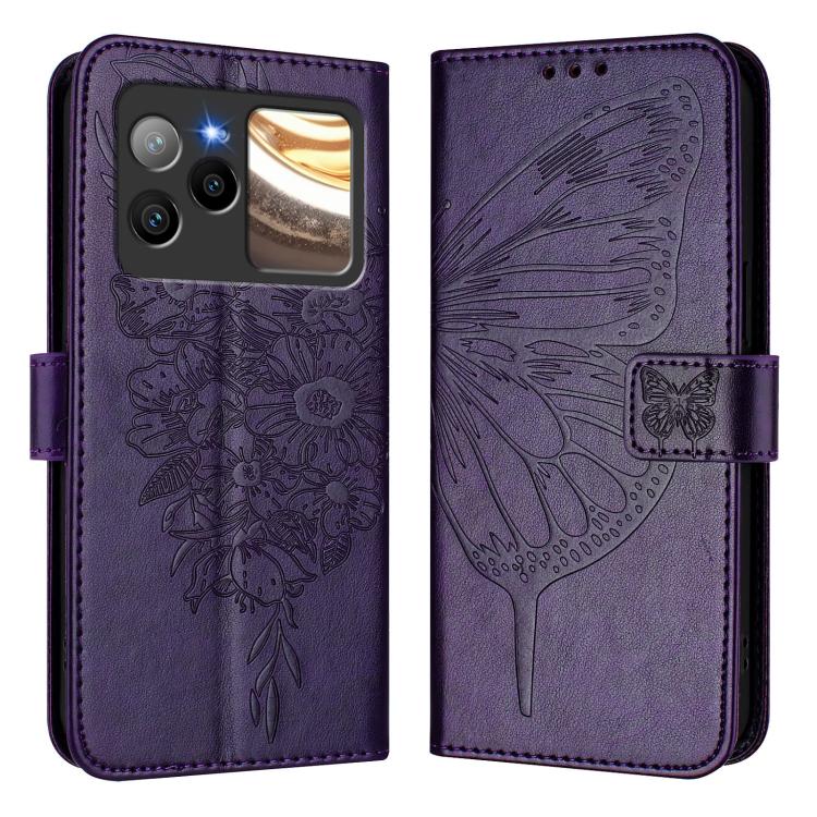 For BLU Bold N4 Embossed Butterfly Leather Phone Case