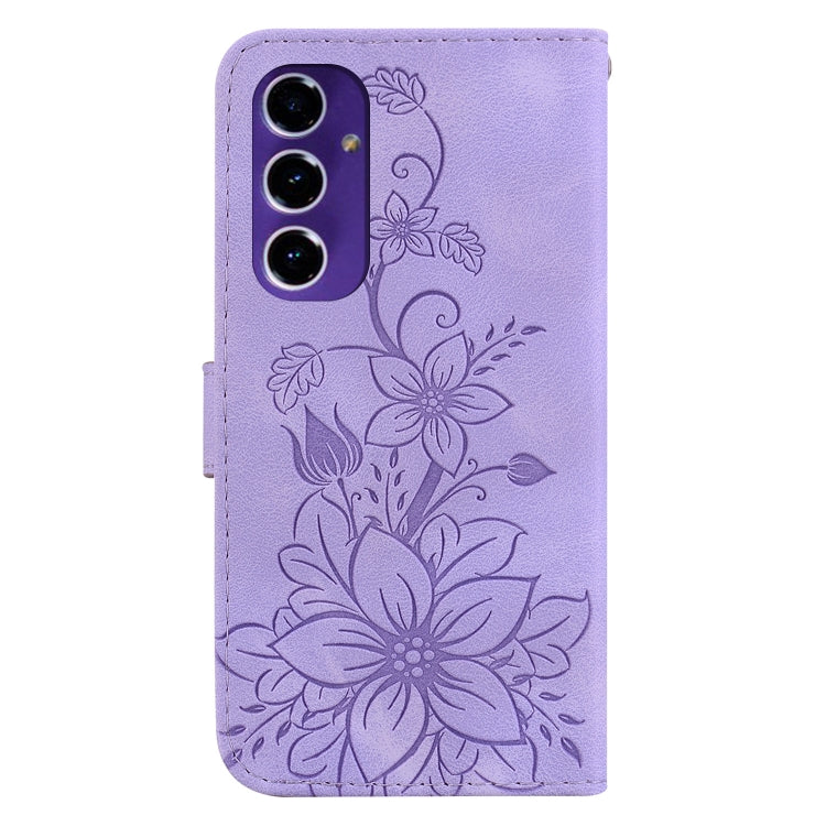 For Galaxy A16 5G Lily Embossed Leather Phone Case