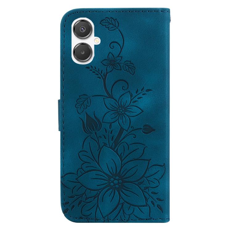 For Galaxy A25 5G / A25e JP Edition Lily Embossed Leather Phone Case