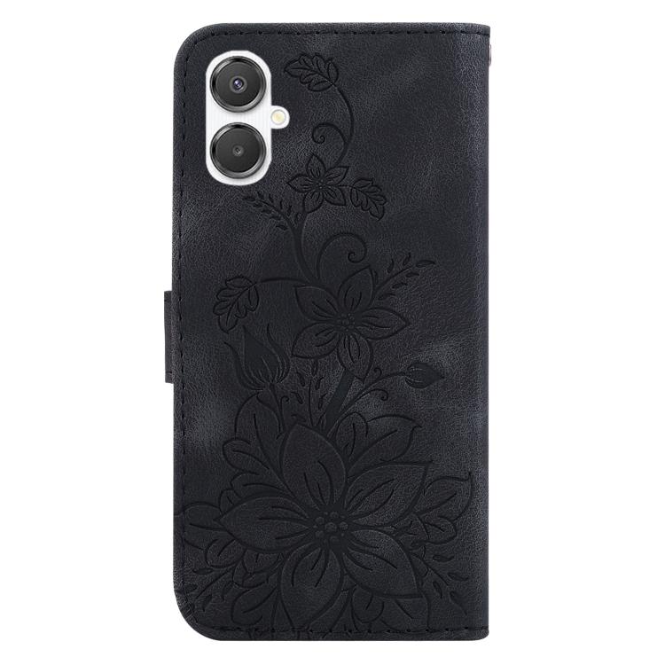 For Galaxy A25 5G / A25e JP Edition Lily Embossed Leather Phone Case