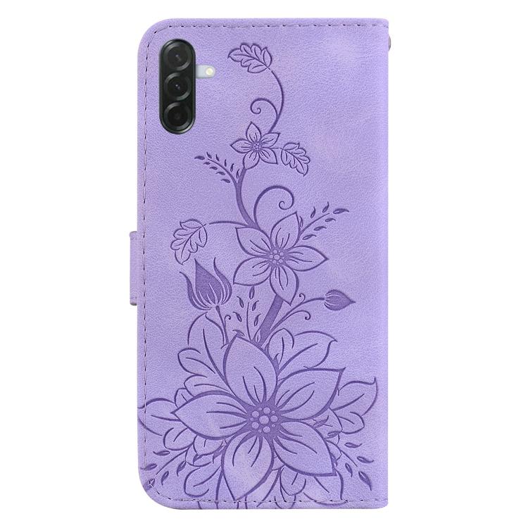 For Galaxy A57 5G Lily Embossed Leather Phone Case