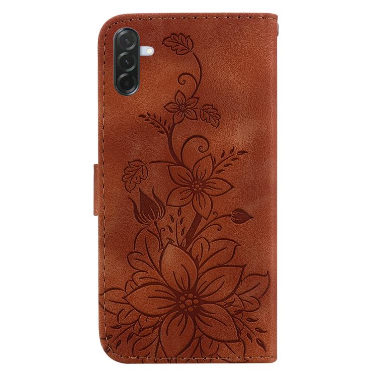 For Galaxy A57 5G Lily Embossed Leather Phone Case