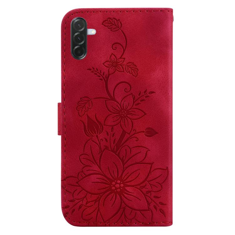 For Galaxy A57 5G Lily Embossed Leather Phone Case