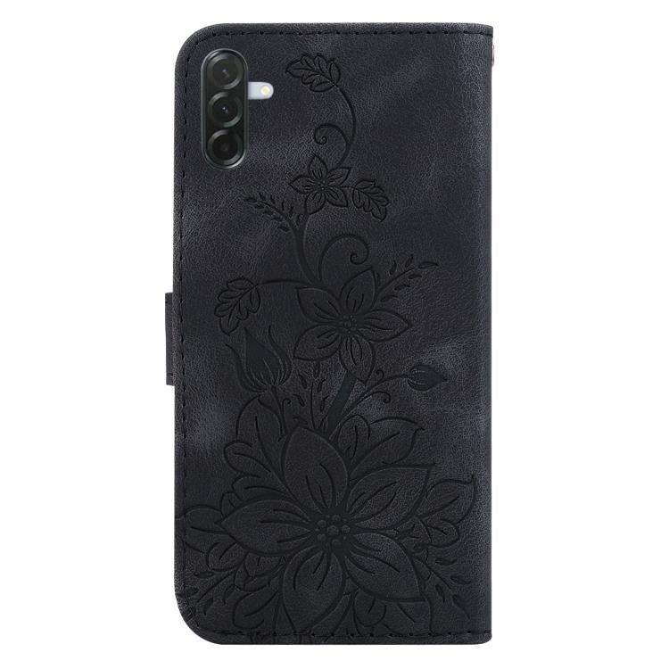 For Galaxy A57 5G Lily Embossed Leather Phone Case