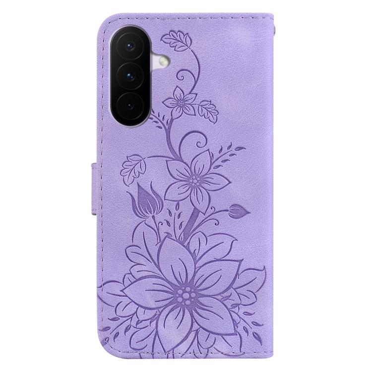 For Galaxy A27 5G Lily Embossed Leather Phone Case