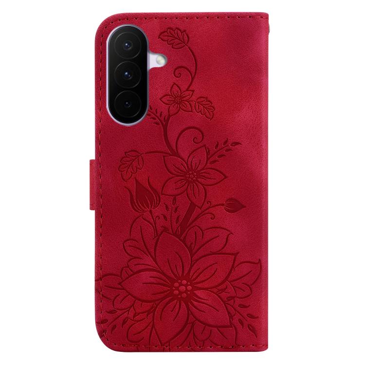 For Galaxy A27 5G Lily Embossed Leather Phone Case