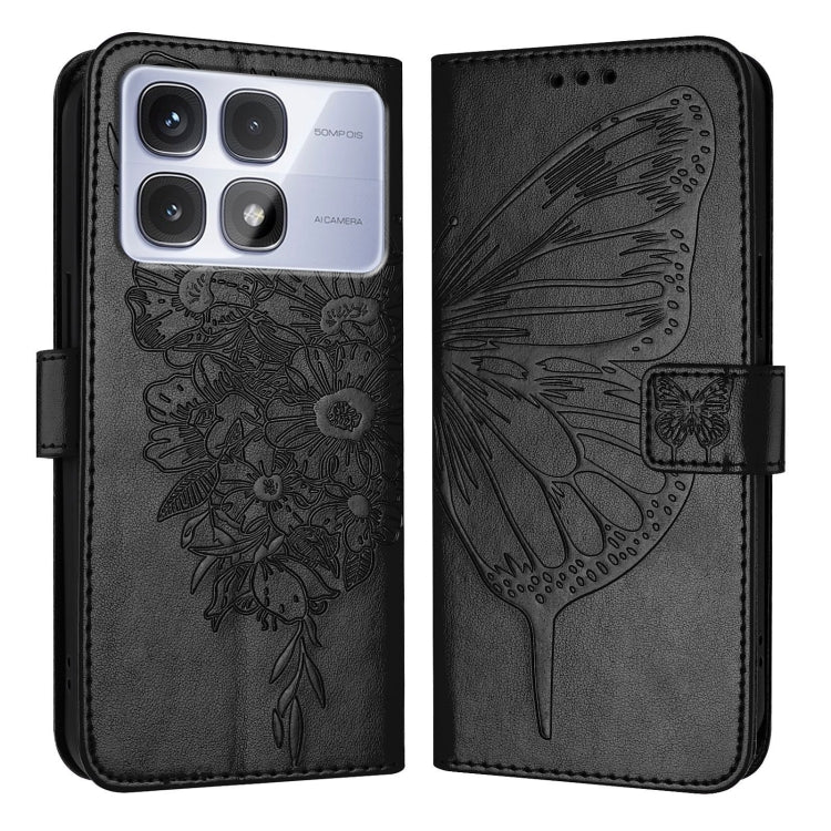 For Redmi K70 Ultra 5G Global Embossed Butterfly Leather Phone Case