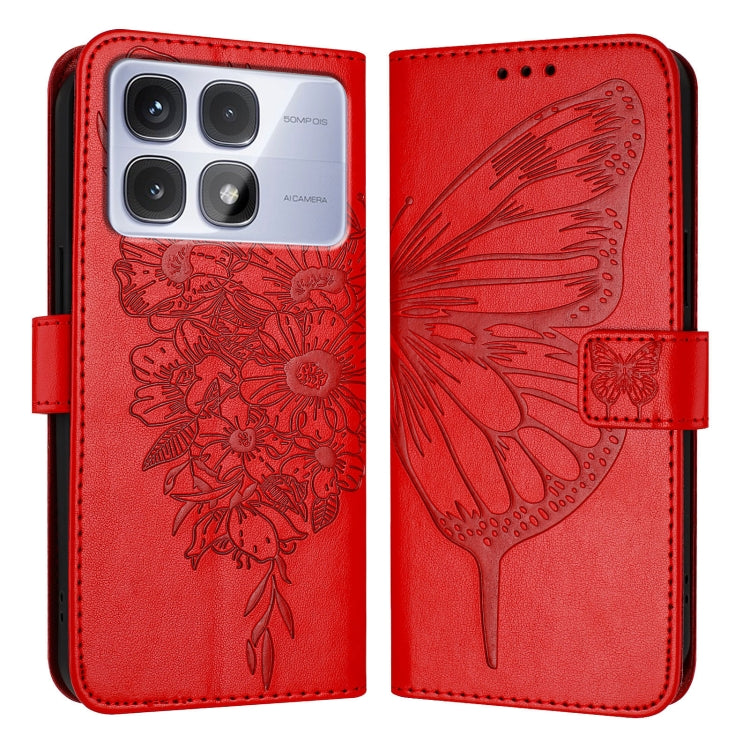 For Redmi K70 Ultra 5G Global Embossed Butterfly Leather Phone Case