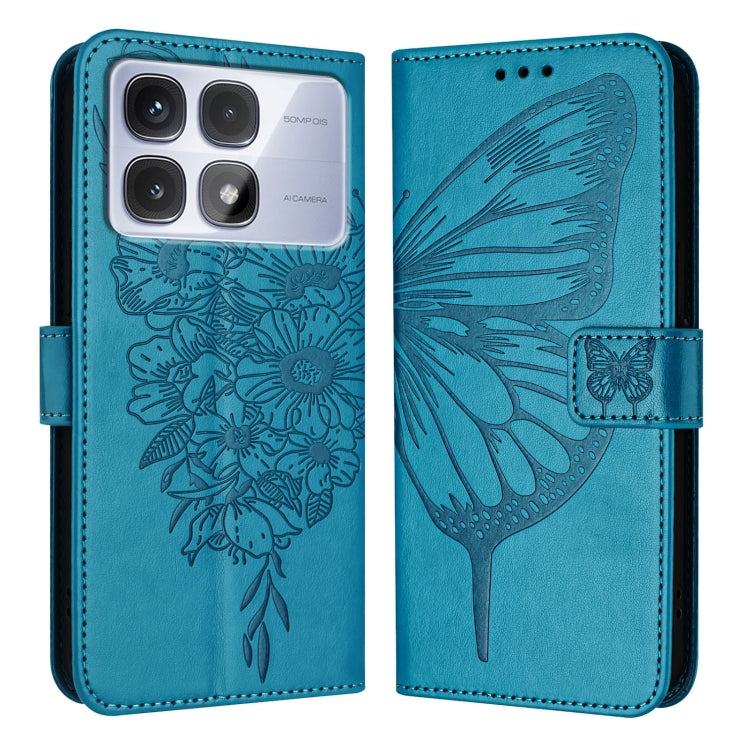 For Redmi K70 Ultra 5G Global Embossed Butterfly Leather Phone Case