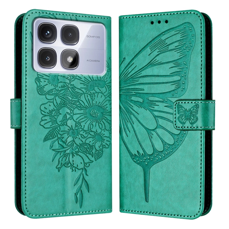 For Redmi K70 Ultra 5G Global Embossed Butterfly Leather Phone Case