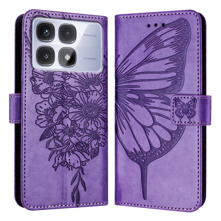For Redmi K70 Ultra 5G Global Embossed Butterfly Leather Phone Case