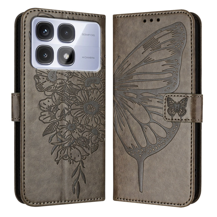 For Redmi K70 Ultra 5G Global Embossed Butterfly Leather Phone Case