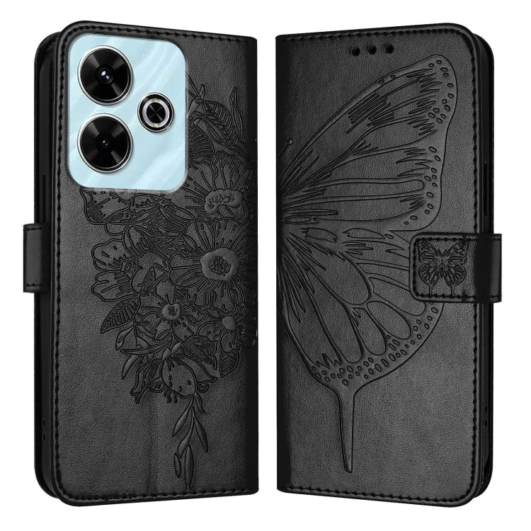 For Redmi 13 4G Embossed Butterfly Leather Phone Case