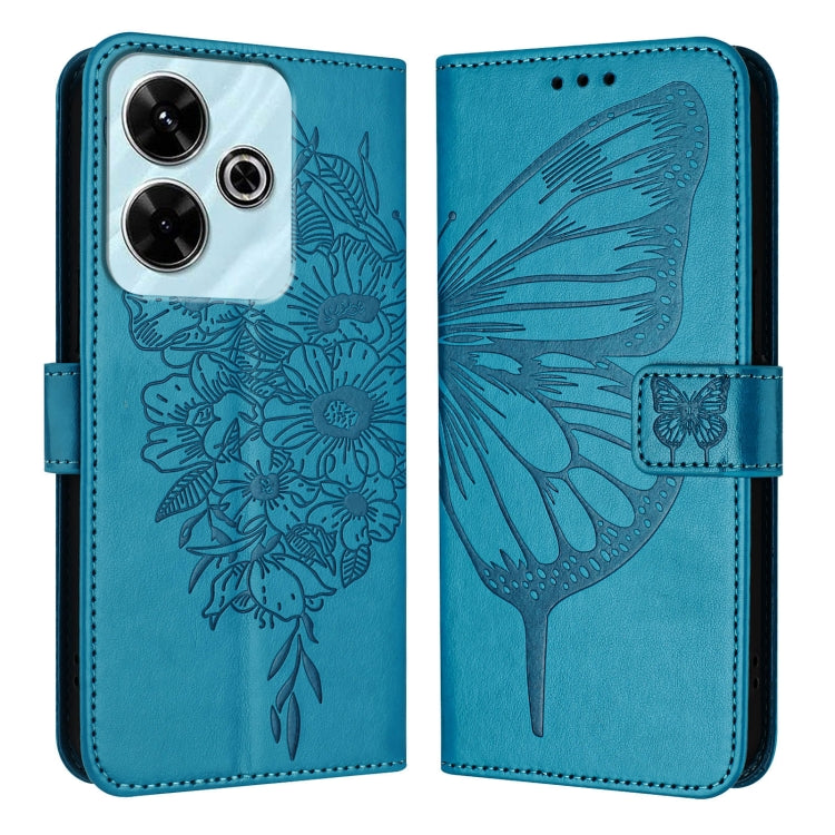For Redmi 13 4G Embossed Butterfly Leather Phone Case