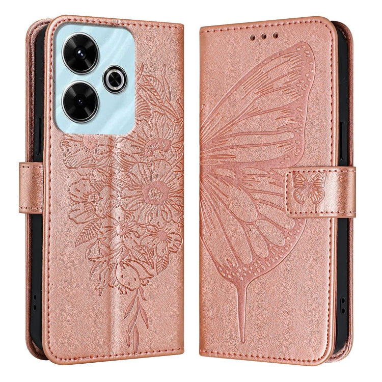 For Redmi 13 4G Embossed Butterfly Leather Phone Case
