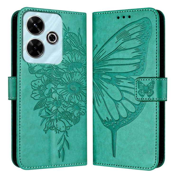For Redmi 13 4G Embossed Butterfly Leather Phone Case