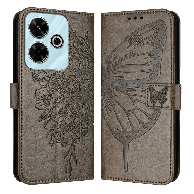 For Redmi 13 4G Embossed Butterfly Leather Phone Case