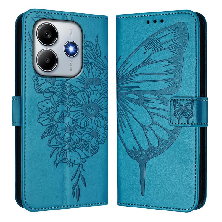 For Redmi Note 14 5G Global Embossed Butterfly Leather Phone Case