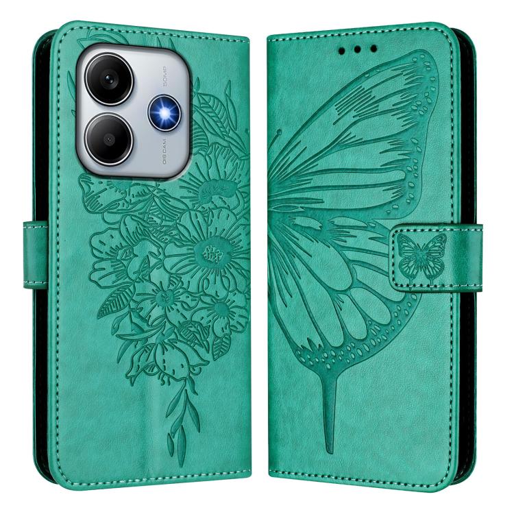 For Redmi Note 14 5G Global Embossed Butterfly Leather Phone Case