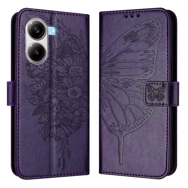 For Redmi Turbo 4 Embossed Butterfly Leather Phone Case