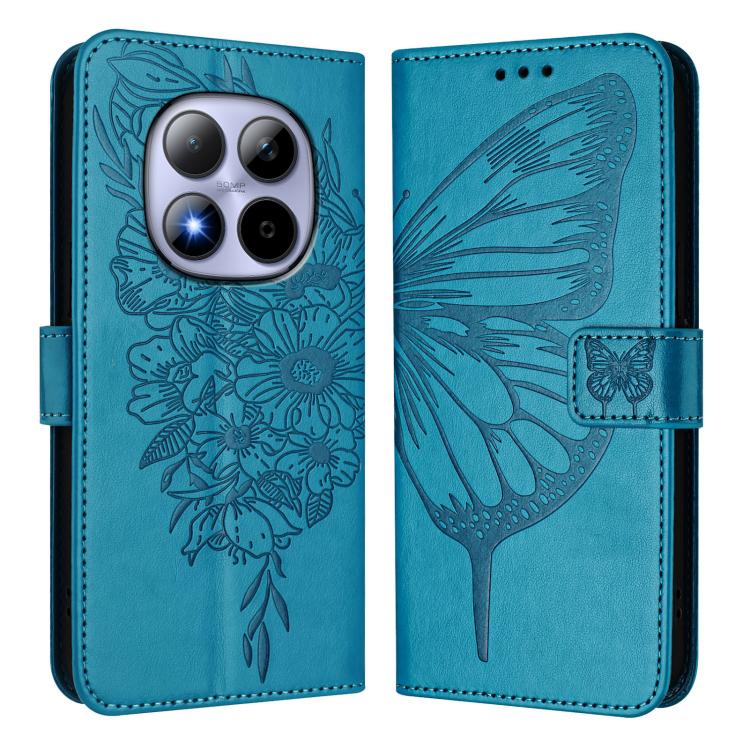 For Redmi Note 15 Pro 5G Global 163.6mm Embossed Butterfly Leather Phone Case