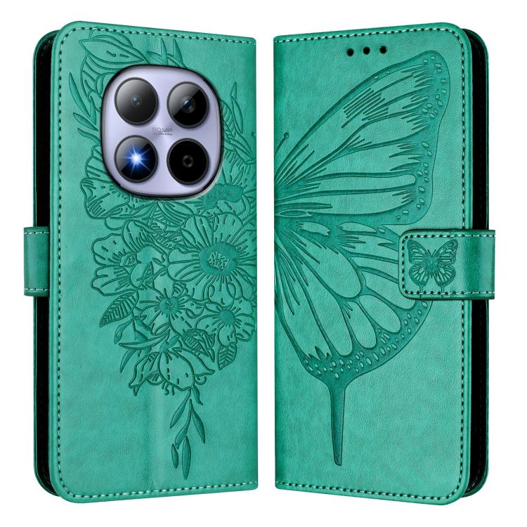 For Redmi Note 15 Pro 5G Global 163.6mm Embossed Butterfly Leather Phone Case