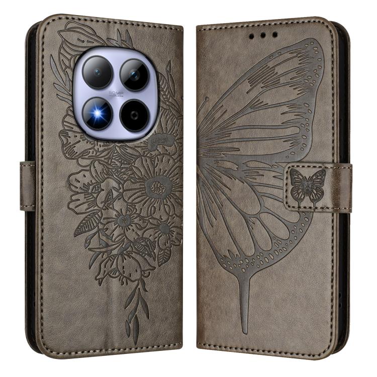For Redmi Note 15 Pro 5G Global 163.6mm Embossed Butterfly Leather Phone Case