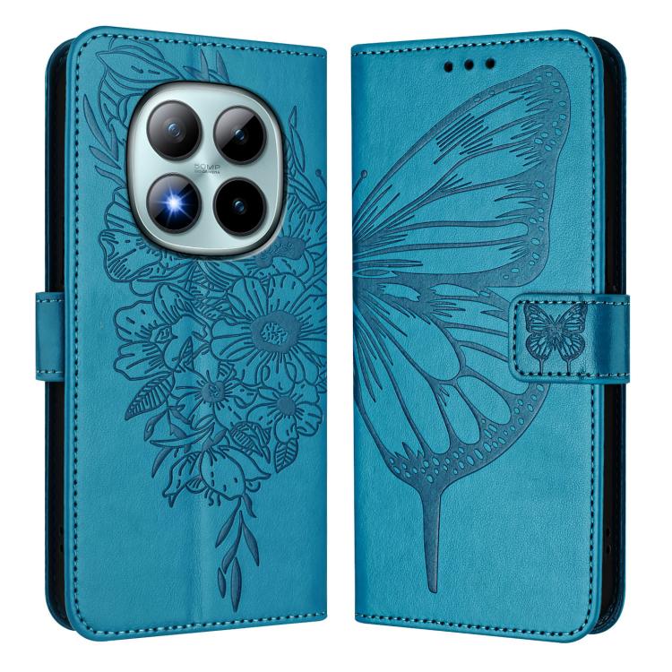 For Redmi Note 15 Pro+ 5G Global 163.3mm Embossed Butterfly Leather Phone Case