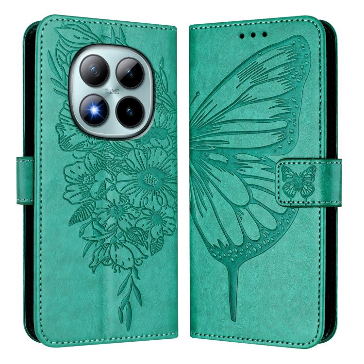 For Redmi Note 15 Pro+ 5G Global 163.3mm Embossed Butterfly Leather Phone Case