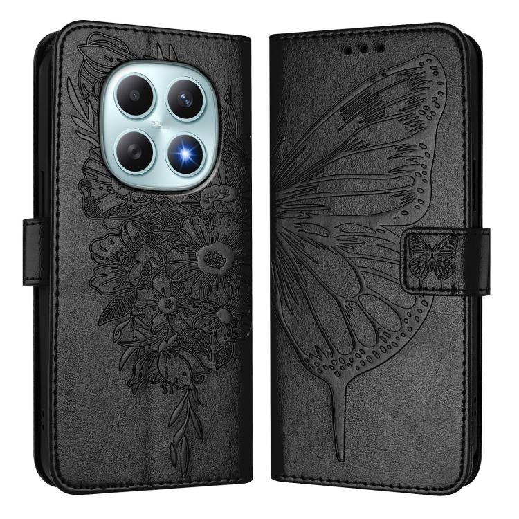 For Redmi Note 15 4G / 5G Global 164mm Embossed Butterfly Leather Phone Case