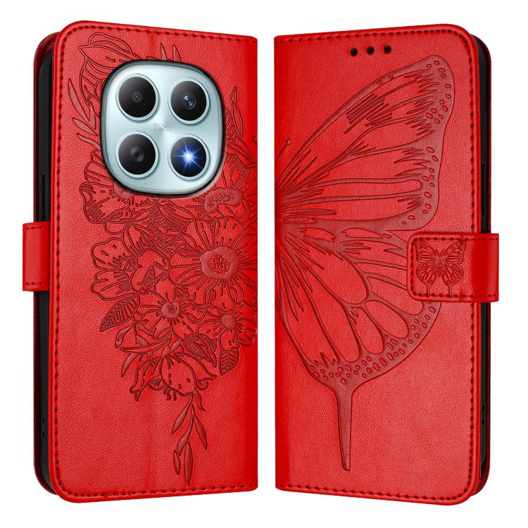 For Redmi Note 15 4G / 5G Global 164mm Embossed Butterfly Leather Phone Case