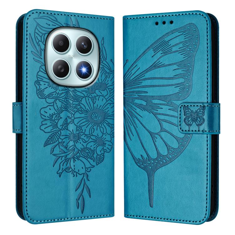 For Redmi Note 15 4G / 5G Global 164mm Embossed Butterfly Leather Phone Case