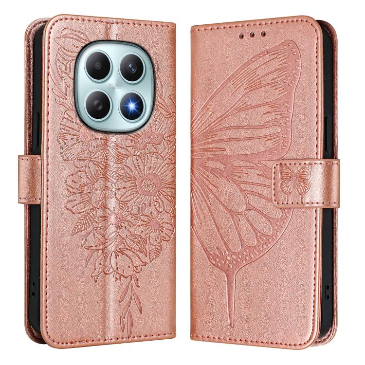 For Redmi Note 15 4G / 5G Global 164mm Embossed Butterfly Leather Phone Case