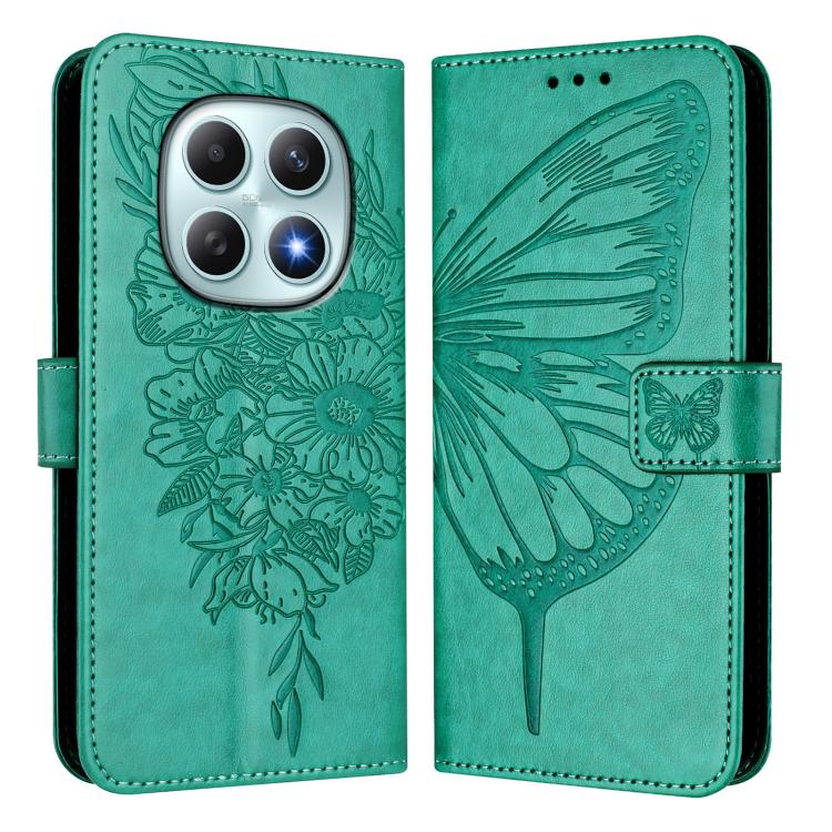 For Redmi Note 15 4G / 5G Global 164mm Embossed Butterfly Leather Phone Case