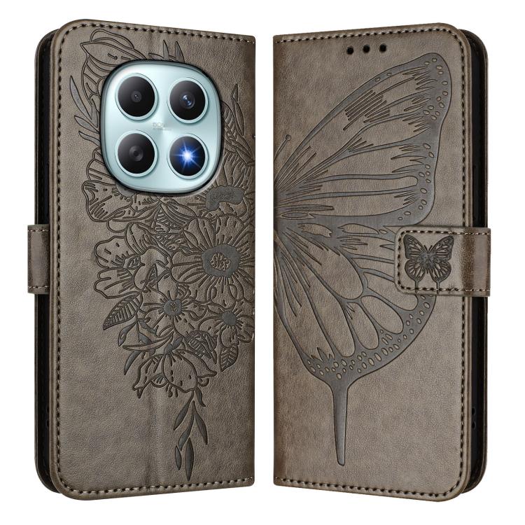 For Redmi Note 15 4G / 5G Global 164mm Embossed Butterfly Leather Phone Case