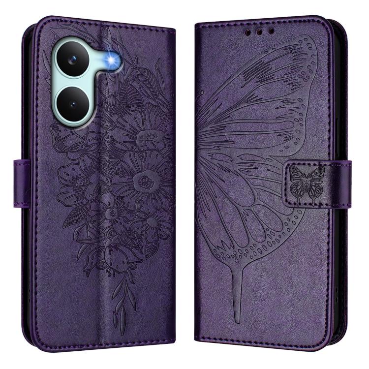 For Redmi Turbo 5 5G Global / Poco X8 Pro Embossed Butterfly Leather Phone Case
