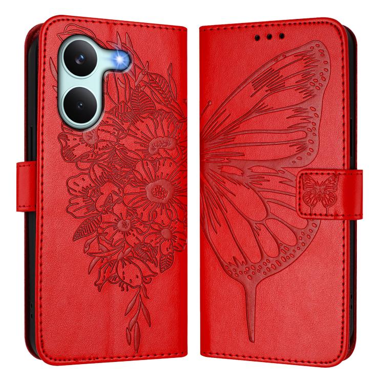 For Redmi Turbo 5 5G Global / Poco X8 Pro Embossed Butterfly Leather Phone Case