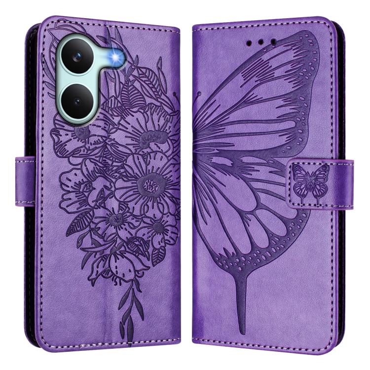 For Redmi Turbo 5 5G Global / Poco X8 Pro Embossed Butterfly Leather Phone Case
