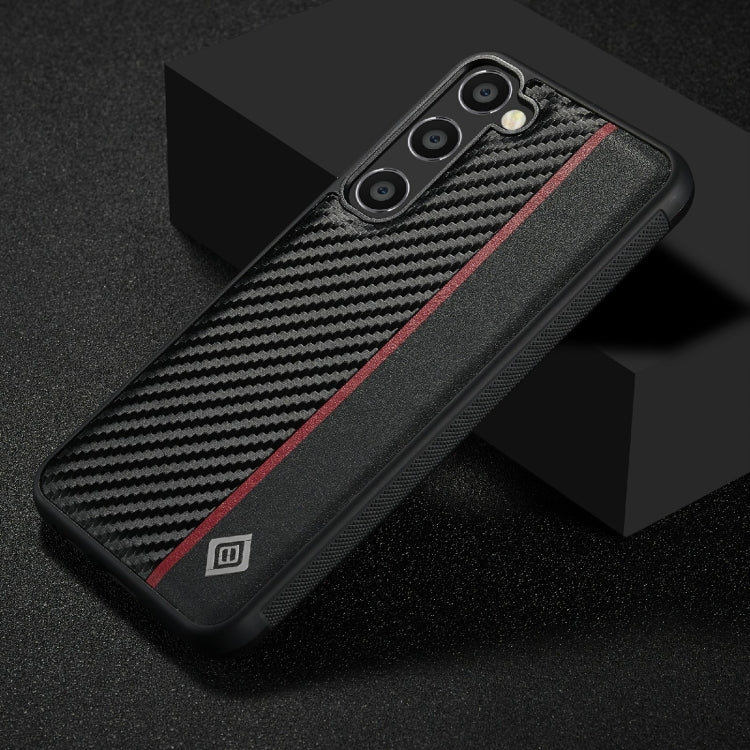 For Samsung Galaxy S24 FE 5G LC.IMEEKE 3 in 1 Carbon Fiber Texture Shockproof Phone Case - Black