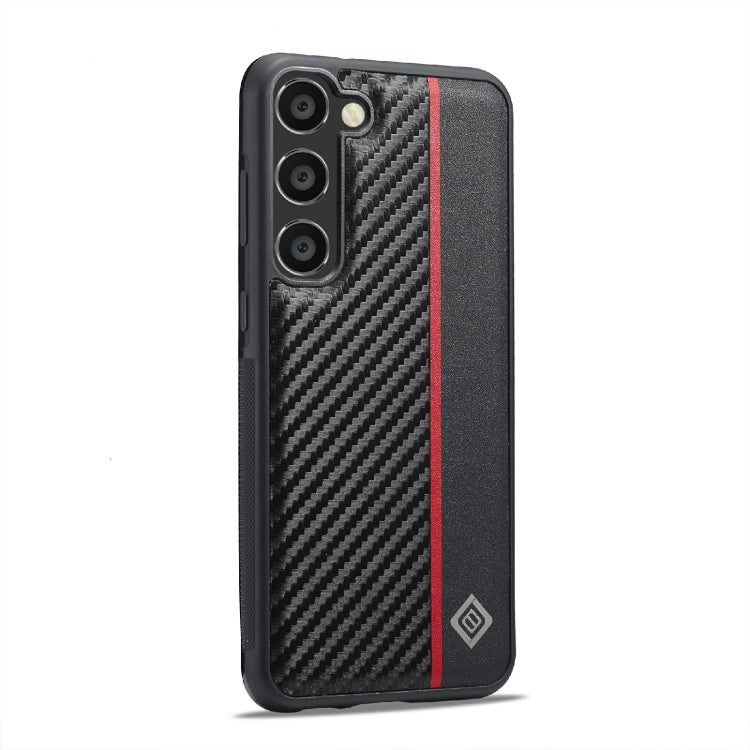 For Samsung Galaxy S24 FE 5G LC.IMEEKE 3 in 1 Carbon Fiber Texture Shockproof Phone Case - Black