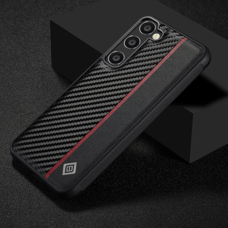 For Samsung Galaxy S25 5G LC.IMEEKE 3 in 1 Carbon Fiber Texture Shockproof Phone Case - Black