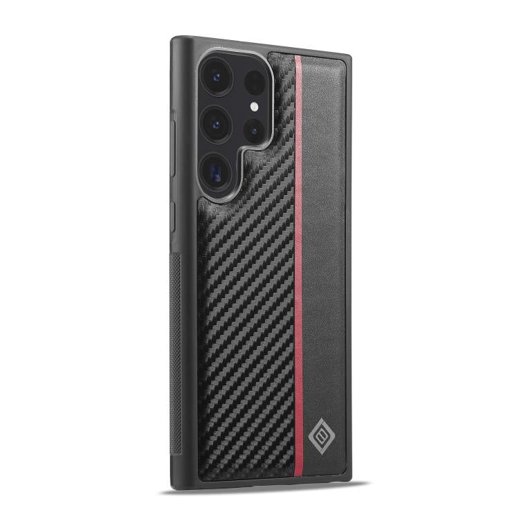 For Samsung Galaxy S26 Ultra 5G LC.IMEEKE 3 in 1 Carbon Fiber Texture Shockproof Phone Case - Black