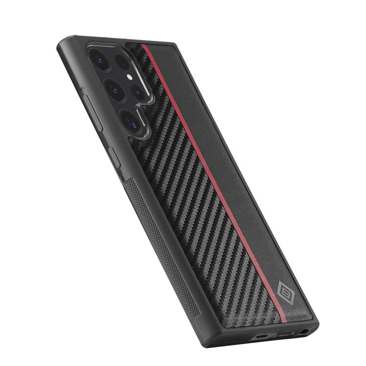 For Samsung Galaxy S26 Ultra 5G LC.IMEEKE 3 in 1 Carbon Fiber Texture Shockproof Phone Case - Black